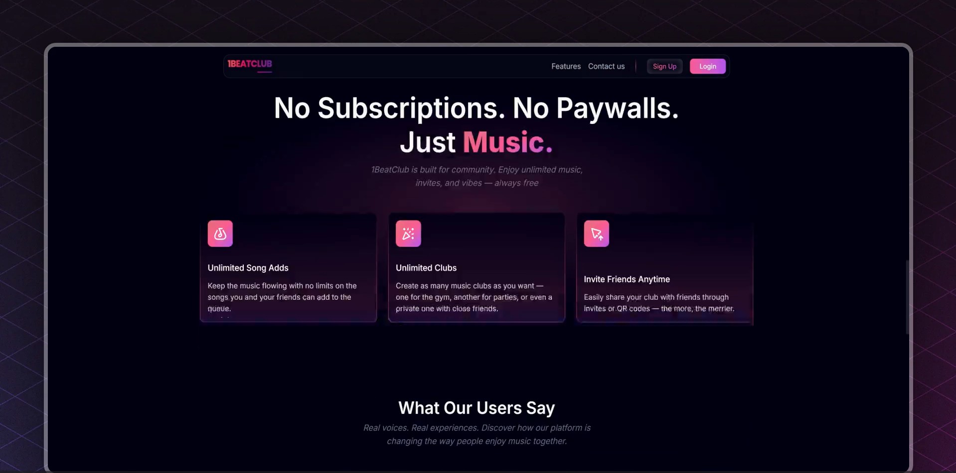 1BeatClub.in – Collaborative Music Rooms & Crowd Voting Platform